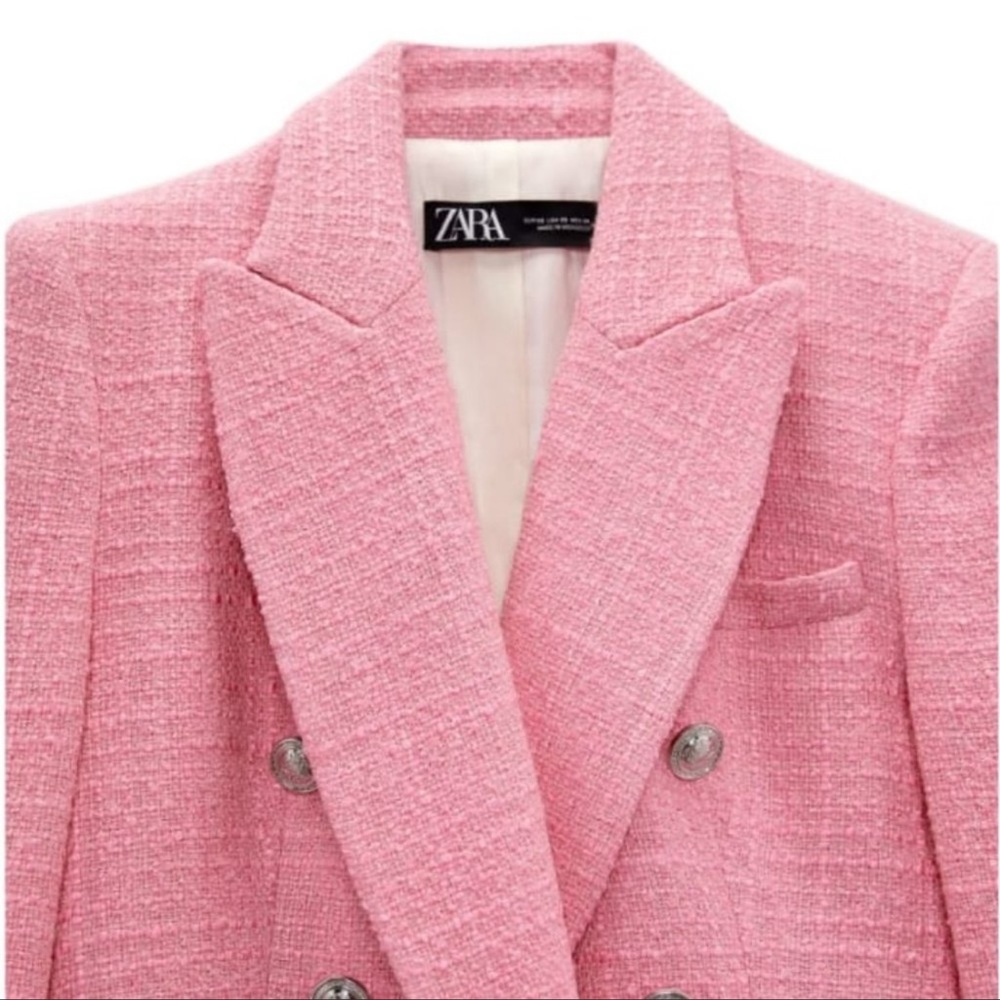 Pink double breasted weave jacket - Picture 4 of 10